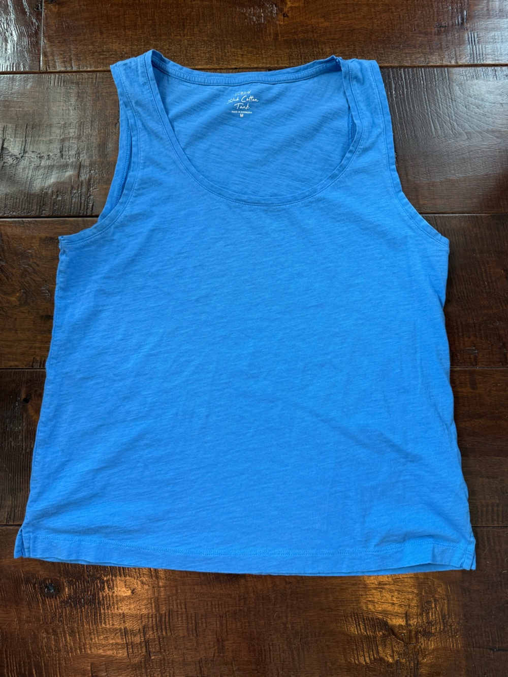 J. Crew Blue Cotton Scoop Neck Tank Top